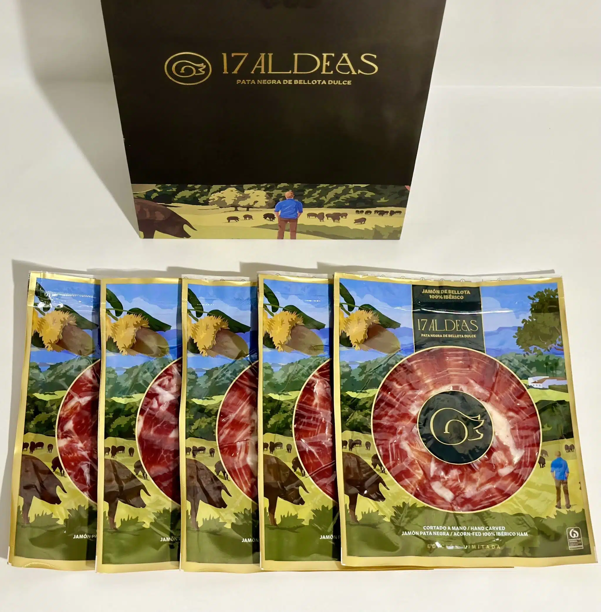 LONCHEADOS DE JAMÓN DE BELLOTA DULCE 100% IBÉRICO, PATA NEGRA 90GR.